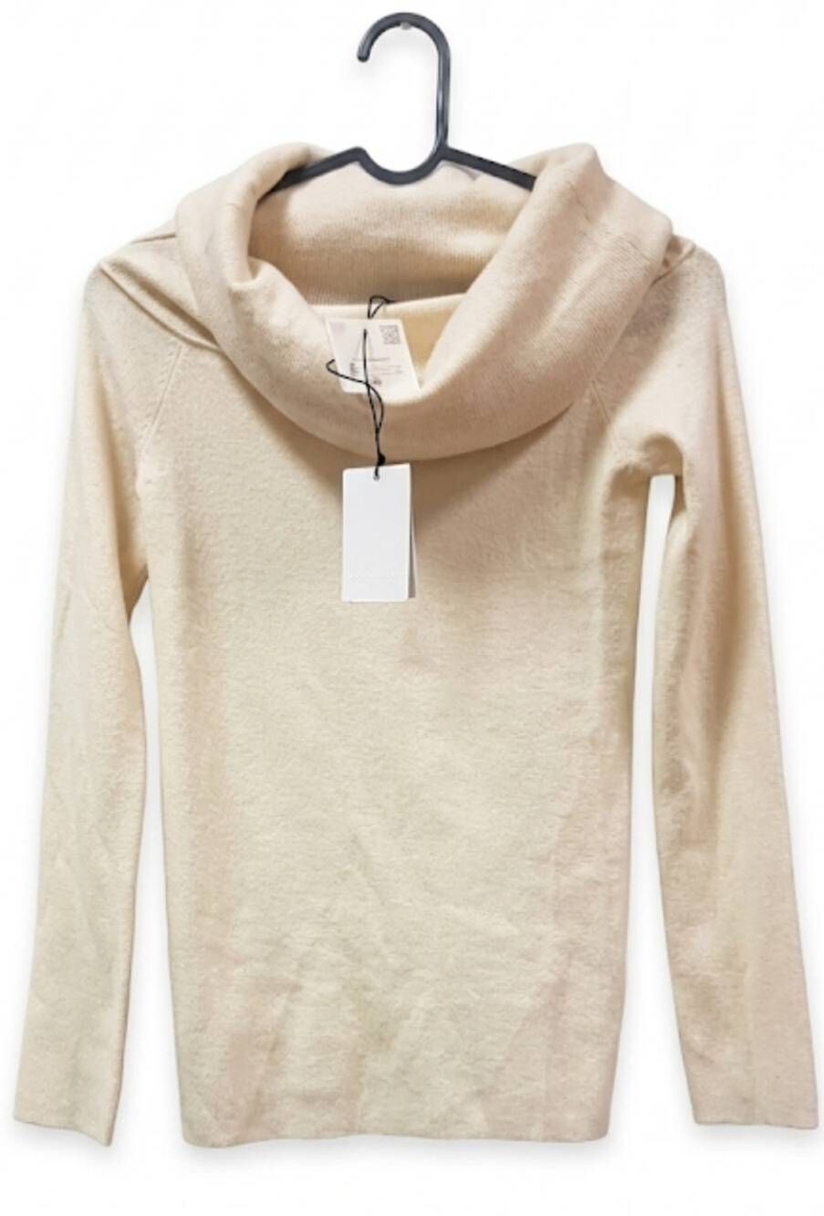 Zara womens small cowl neck cream sweater soft texture polyamide blend